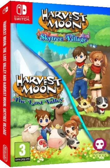 Harvest Moon - The Lost Valley and Harvest Moon - Skytree Village — box-3D (EU)
