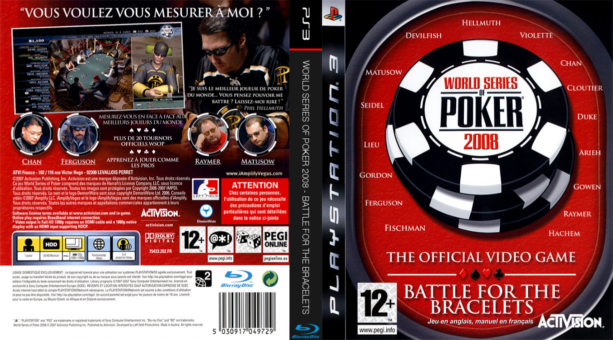World Series of Poker 2008 - Battle for the Bracelets — box-texture (FR)