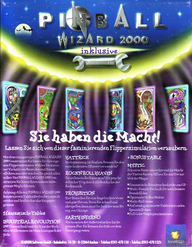 Pinball Wizard 2000 — box-2D-back (EU)