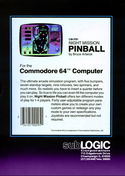 Night Mission Pinball Extended — box-2D-back (WOR)