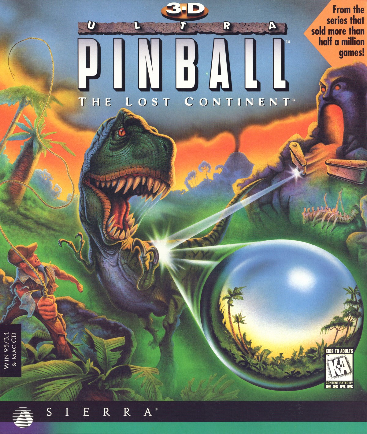 3-D Ultra Pinball: The Lost Continent box art