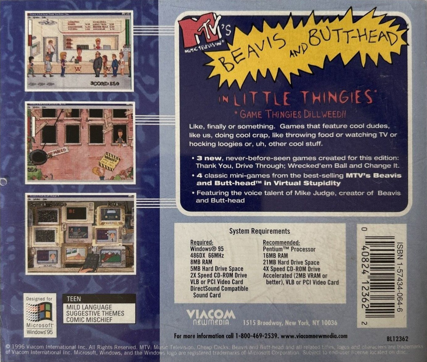 Beavis and Butt-Head: Little Thingies — box-2D-back (US)