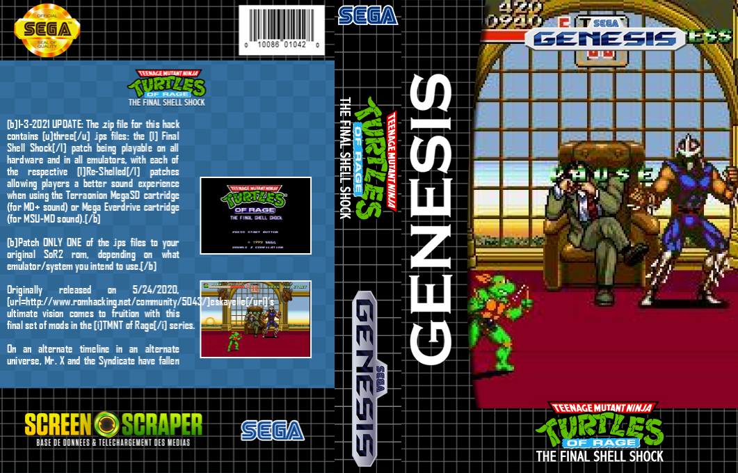 TMNT Of Rage : The Final Shell Shock — box-texture (SS)
