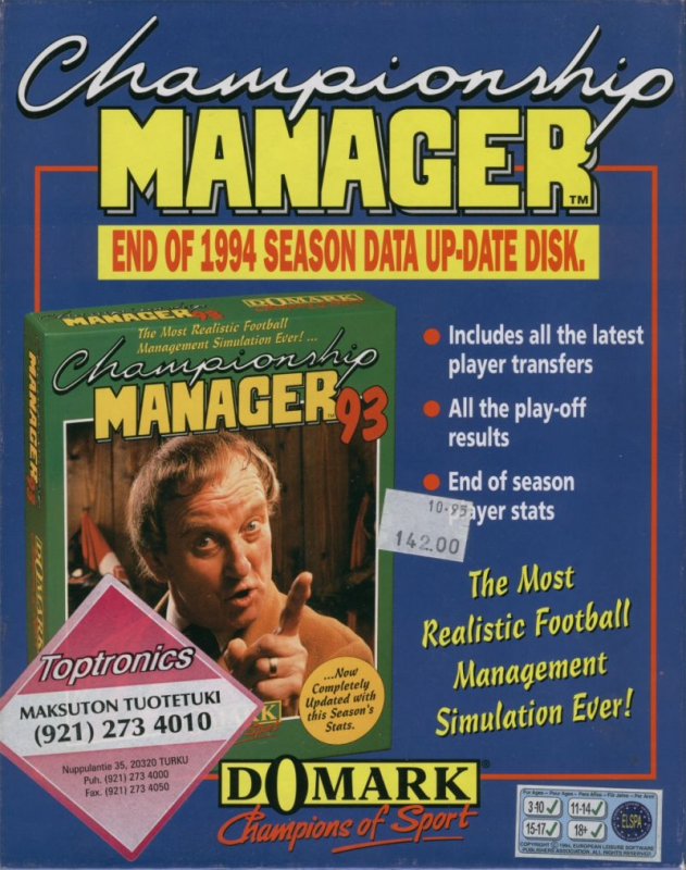 Championship Manager - End of 1994 Season Edition box art