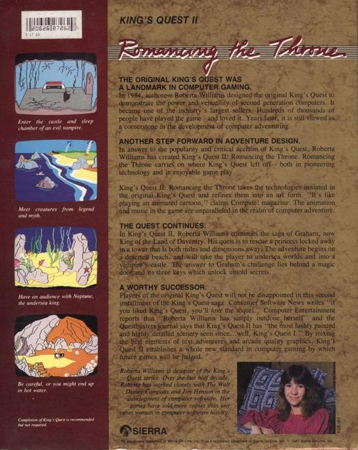 King's Quest II - Romancing the Throne — box-2D-back (WOR)