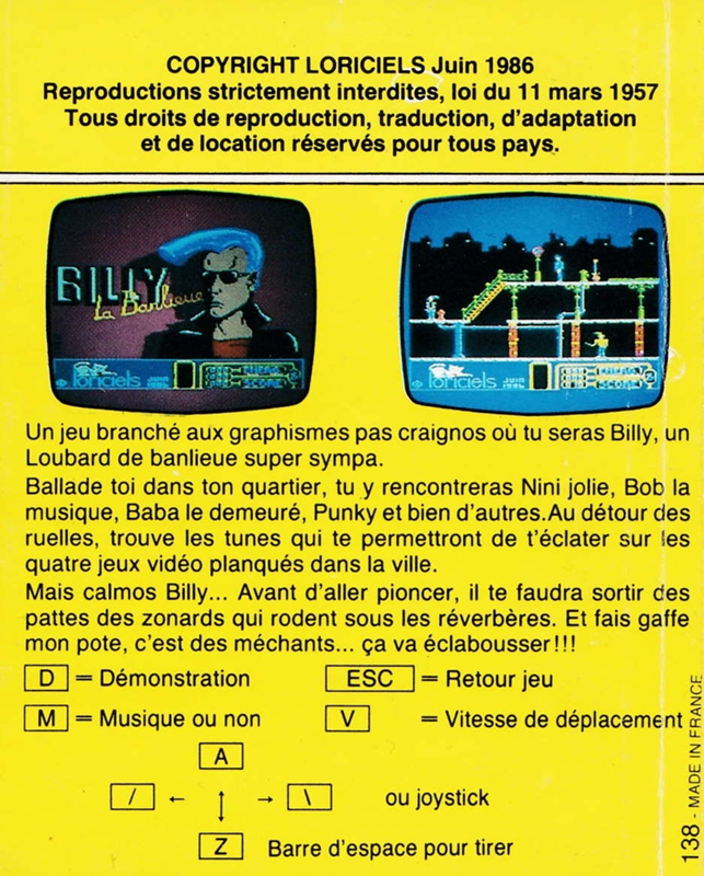 Billy La Banlieue — box-2D-back (FR)