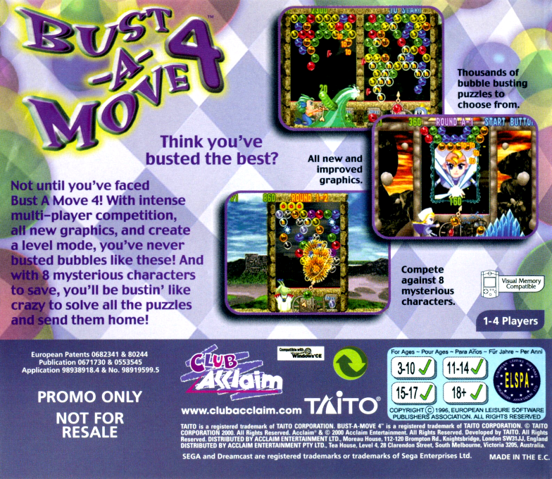 Puzzle Bobble 4 — box-2D-back (EU)