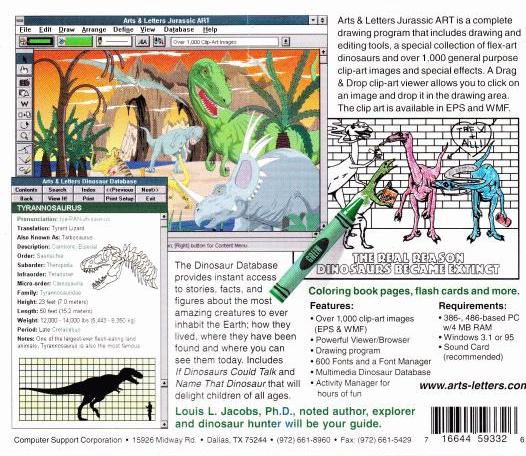 Jurassic Art — box-2D-back (WOR)