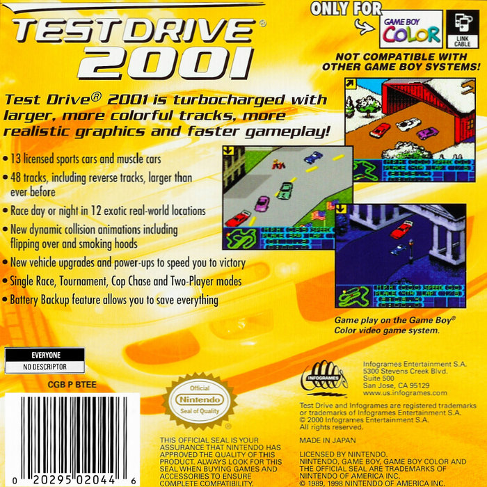 Test Drive 2001 — box-2D-back (US)
