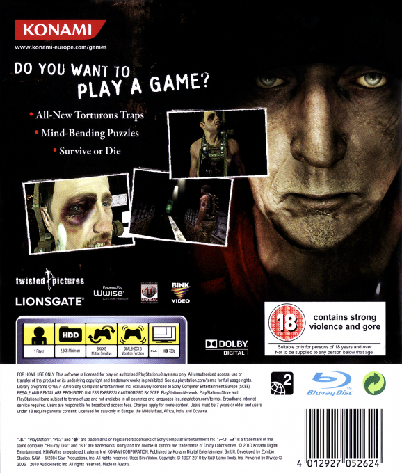 Saw II - Flesh & Blood — box-2D-back (UK)