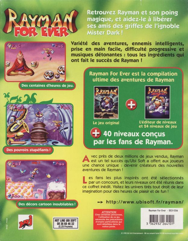Rayman Forever — box-2D-back (FR)