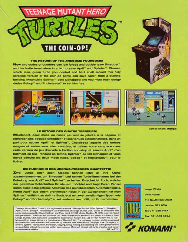 Teenage Mutant Hero Turtles - The Coin-Op — box-2D-back (EU)