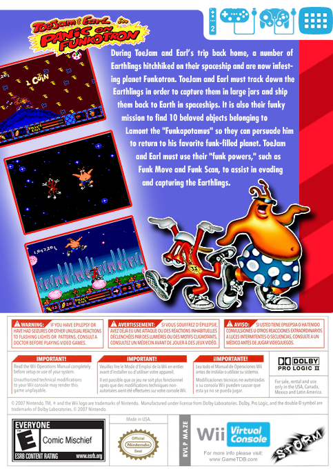 ToeJam & Earl in Panic on Funkotron — box-2D-back (US)