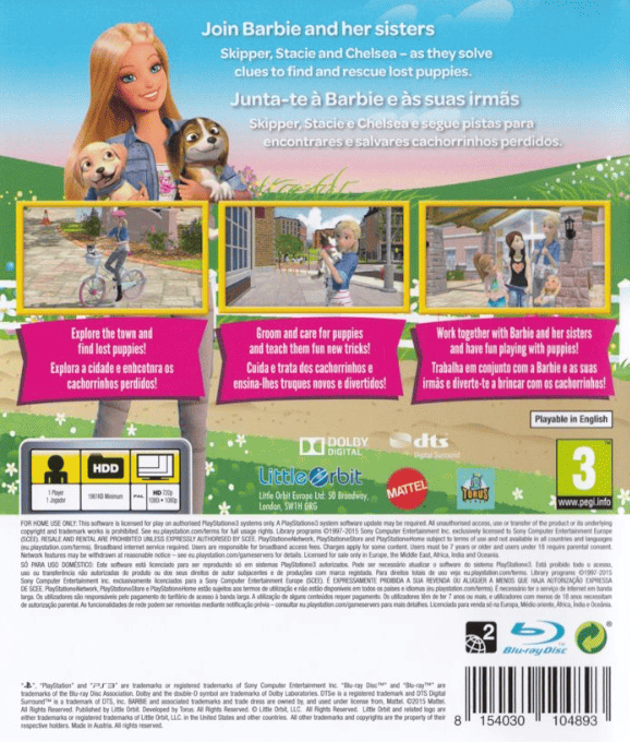 Barbie and Her Sisters - Puppy Rescue — box-2D-back (EU)