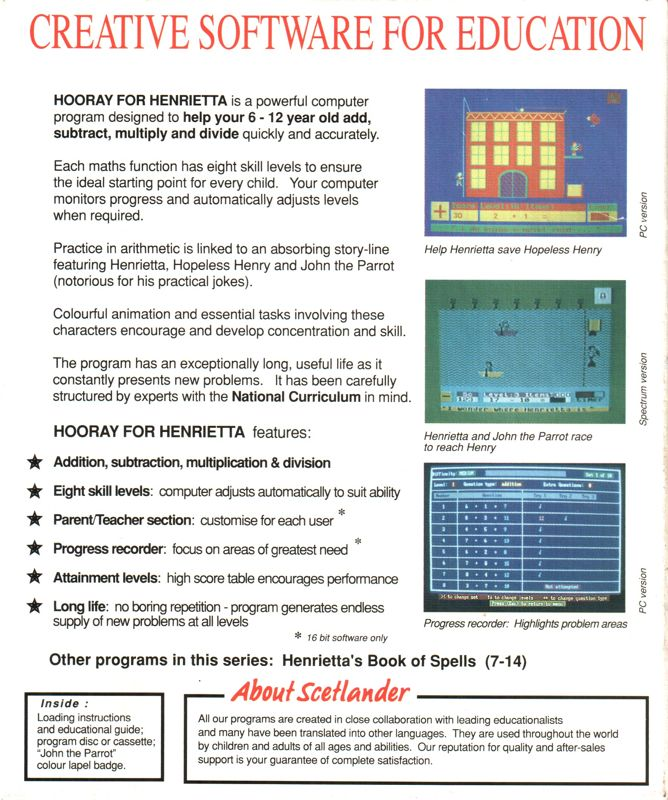 Hooray for Henrietta — box-2D-back (EU)