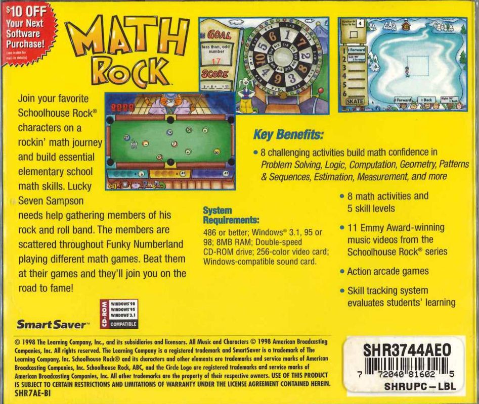Schoolhouse Rock! Math Rock — box-2D-back (WOR)