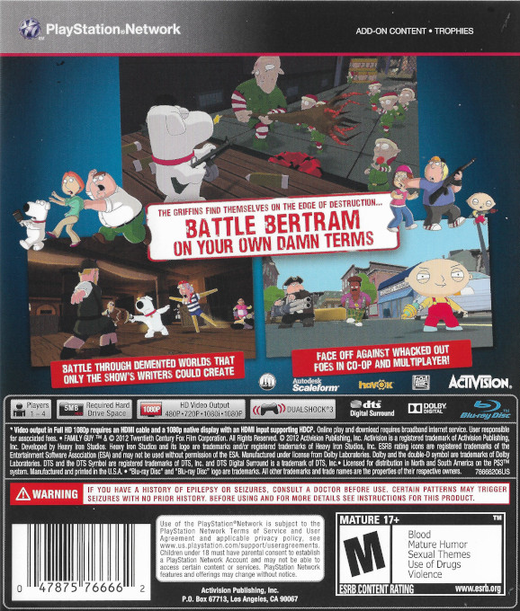 Family Guy - Back to the Multiverse — box-2D-back (US)