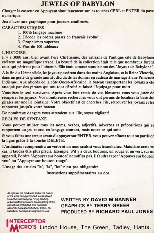 Jewels Of Babylon — box-2D-back (FR)