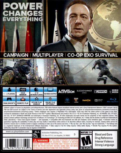 Call of Duty - Advanced Warfare — box-2D-back (US)