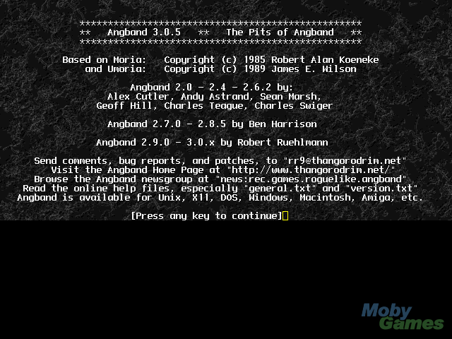 Angband — sstitle (WOR)