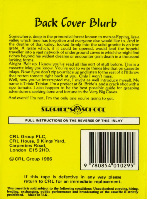 Very Big Cave Adventure, The — box-2D-back (EU)