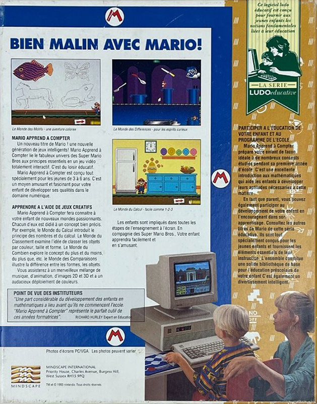 Mario Teaches Sums — box-2D-back (FR)