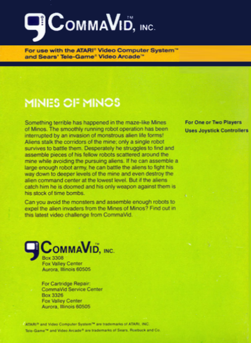 Mines Of Minos — box-2D-back (US)