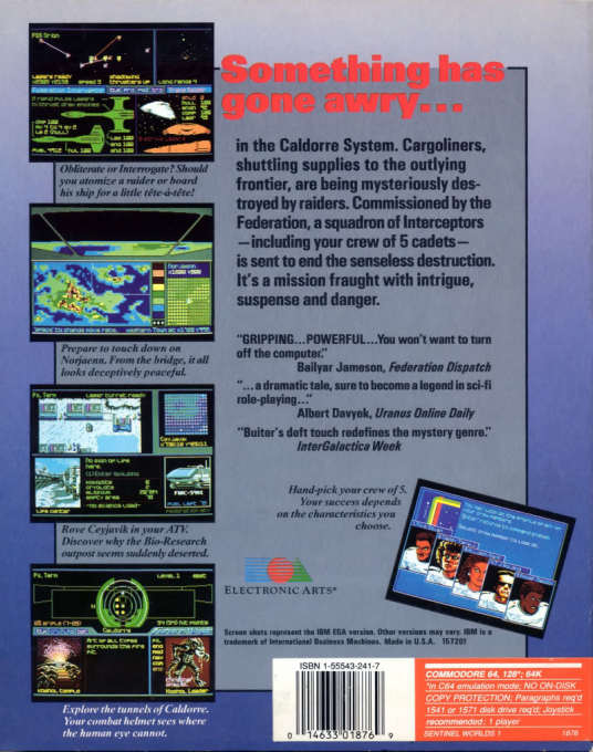 Sentinel Worlds I : Future Magic — box-2D-back (US)