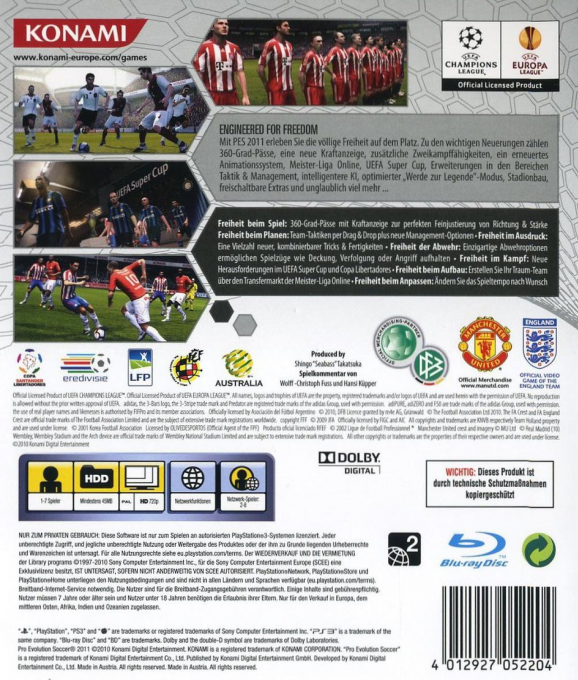 PES 2011 - Pro Evolution Soccer — box-2D-back (DE)