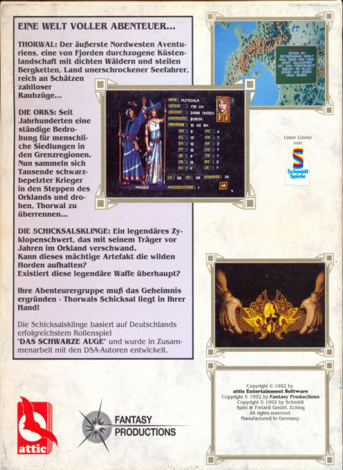 Realms of Arkania - Blade of Destiny — box-2D-back (DE)