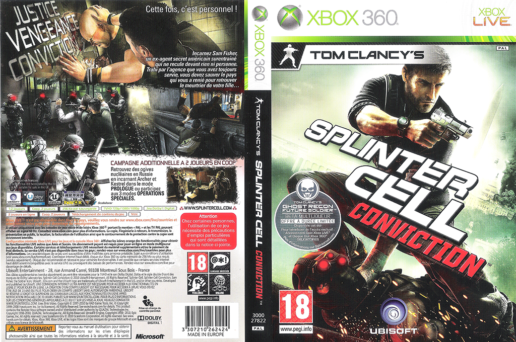 Tom Clancy's Splinter Cell - Conviction — box-texture (FR)