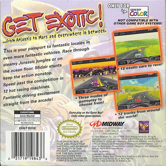 Cruis'n Exotica — box-2D-back (US)