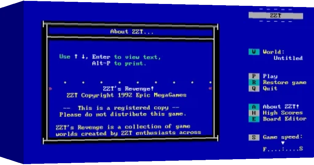 ZZT's Revenge! — box-3D (WOR)