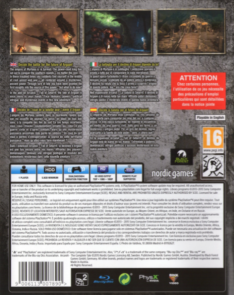 Arcania - The Complete Tale — box-2D-back (EU)