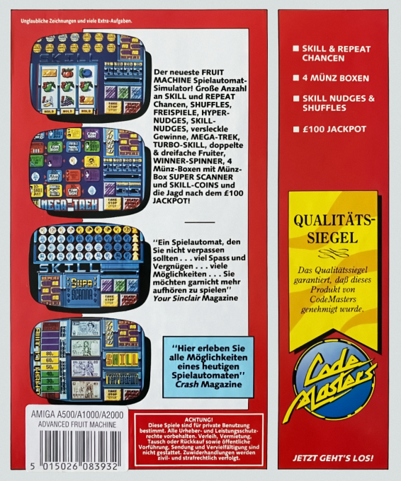 Advanced Fruit Machine Simulator — box-2D-back (DE)