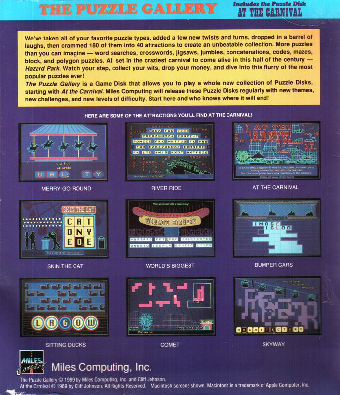 Puzzle Gallery, The - At the Carnival — box-2D-back (US)