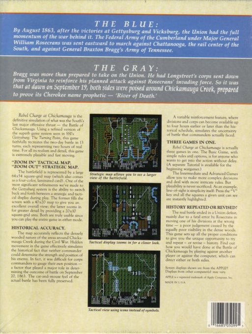 Rebel Charge At Chickamauga — box-2D-back (US)