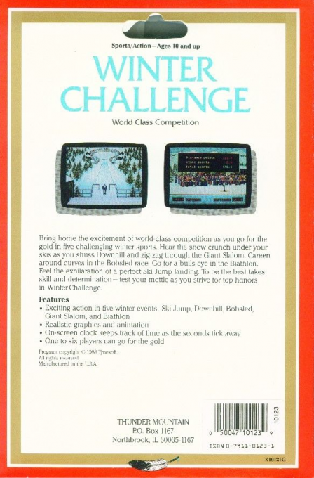 Winter Olympiad 88 — box-2D-back (US)