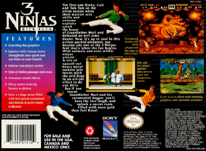 3 Ninjas Kick Back — box-2D-back (US)