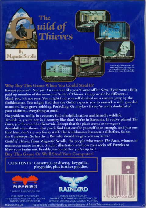 Guild Of Thieves, The — box-2D-back (EU)
