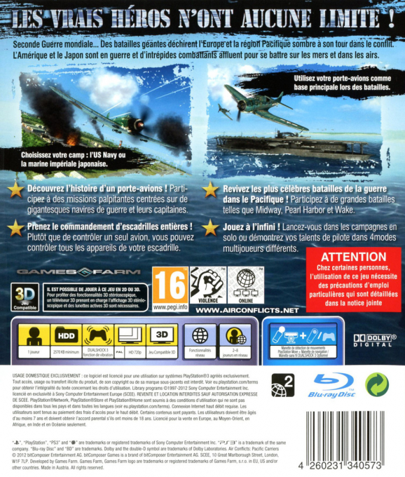 Air Conflicts - Pacific Carriers — box-2D-back (FR)