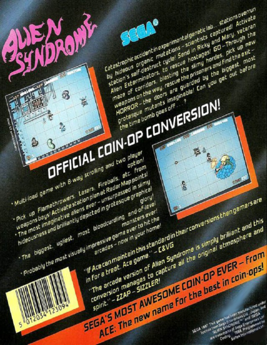 Alien Syndrome — box-2D-back (EU)