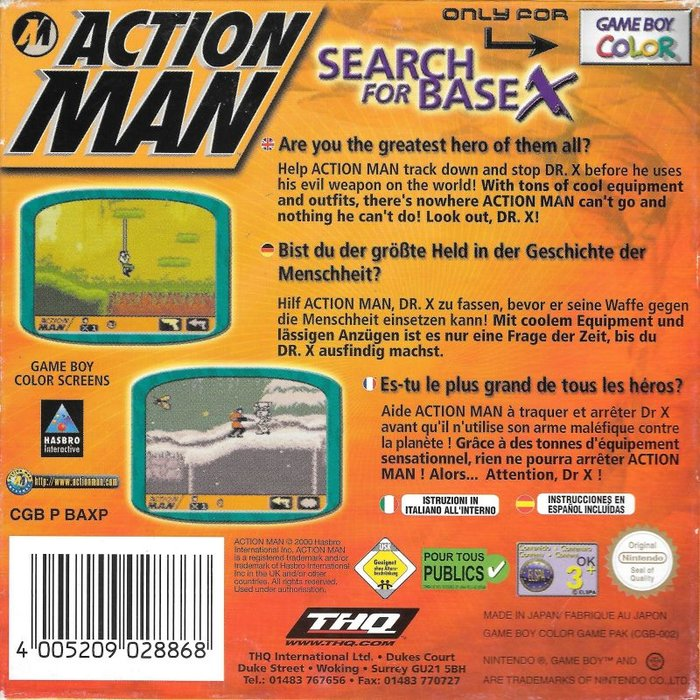 Action Man - Search For Base X — box-2D-back (EU)