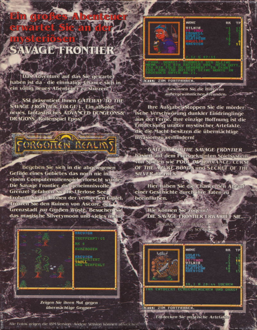 Gateway To The Savage Frontier — box-2D-back (DE)