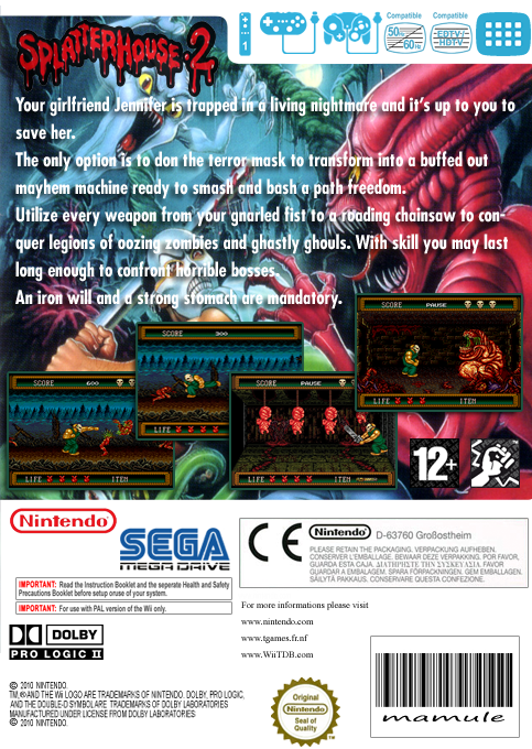 Splatterhouse 2 — box-2D-back (EU)