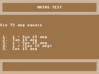 Mathematics Test : 'O' Level — ss (WOR)