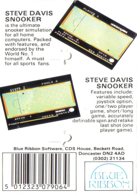 Steve Davis Snooker — box-2D-back (EU)