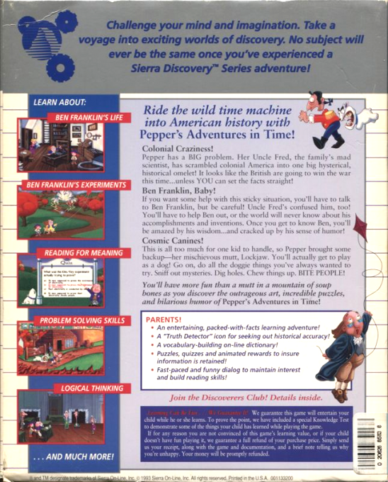 Pepper's Adventures In Time — box-2D-back (US)