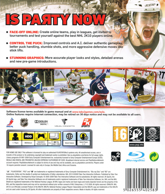 NHL 2K10 — box-2D-back (EU)