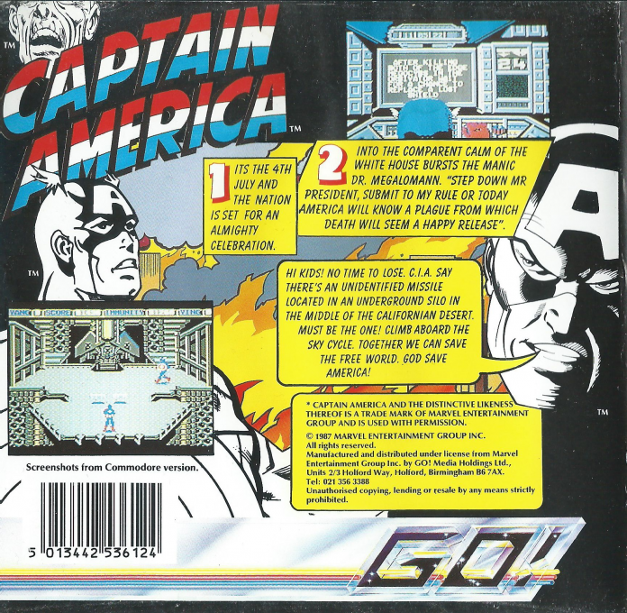 Captain America In - The Doom Tube Of Dr. Megalomann — box-2D-back (EU)